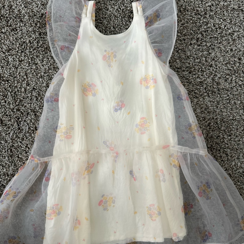 Zara Kids Formal Dress - Cream with Floral Accents